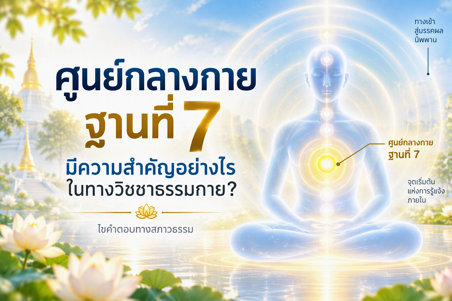 ศูนย์กลางกายฐานที่ ๗ ที่ตั้งกำเนิดธาตุธรรมเดิมตามหลักวิชชาธรรมกาย หลวงปู่วัดปากน้ำ
