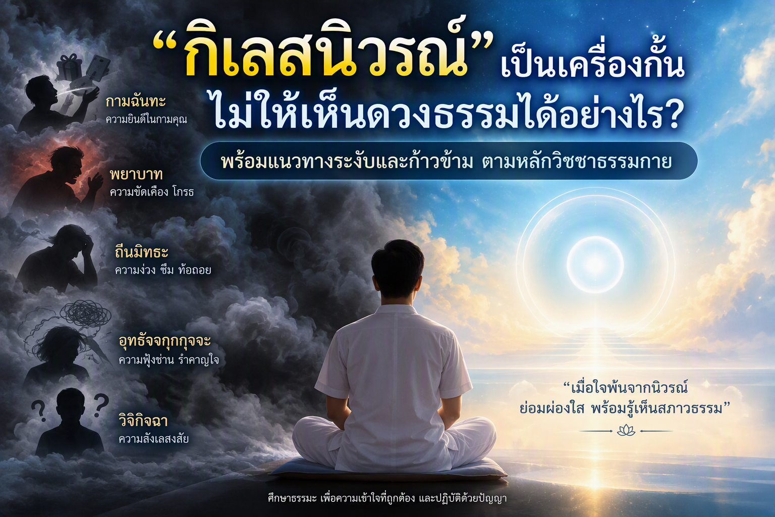 กิเลสนิวรณ์ เครื่องกั้นดวงธรรม และวิธีเอาชนะตามหลักวิชชาธรรมกาย หลวงปู่วัดปากน้ำ