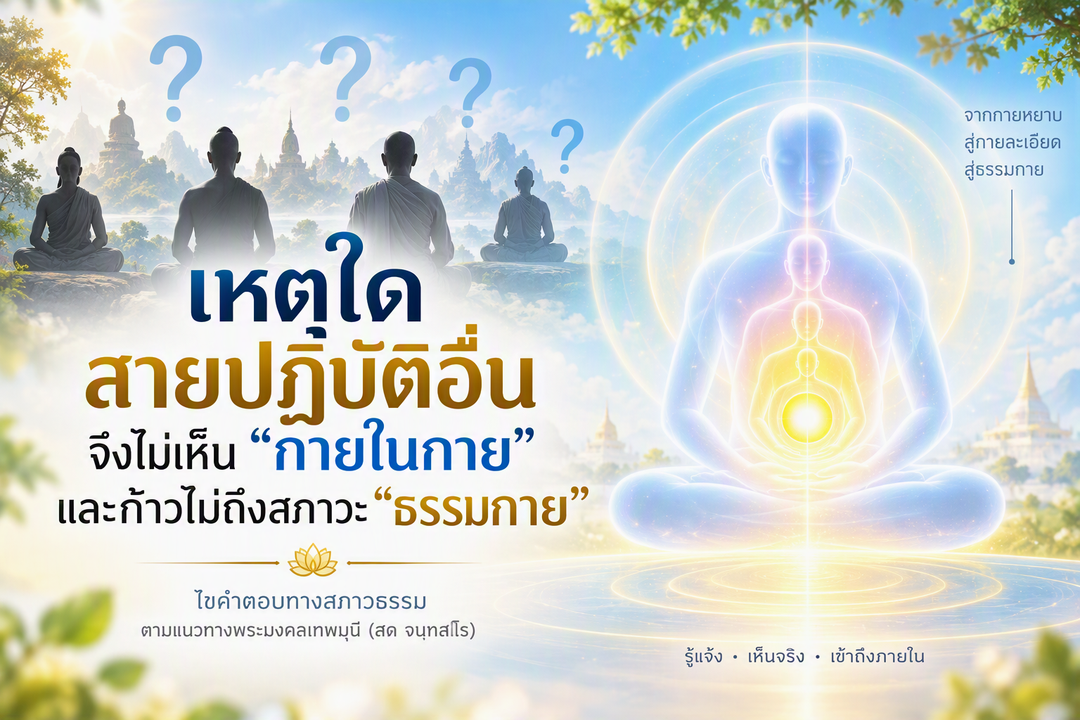 การทำสมาธิเจริญภาวนาเพื่อเข้าถึงศูนย์กลางกายและสภาวะธรรมกาย