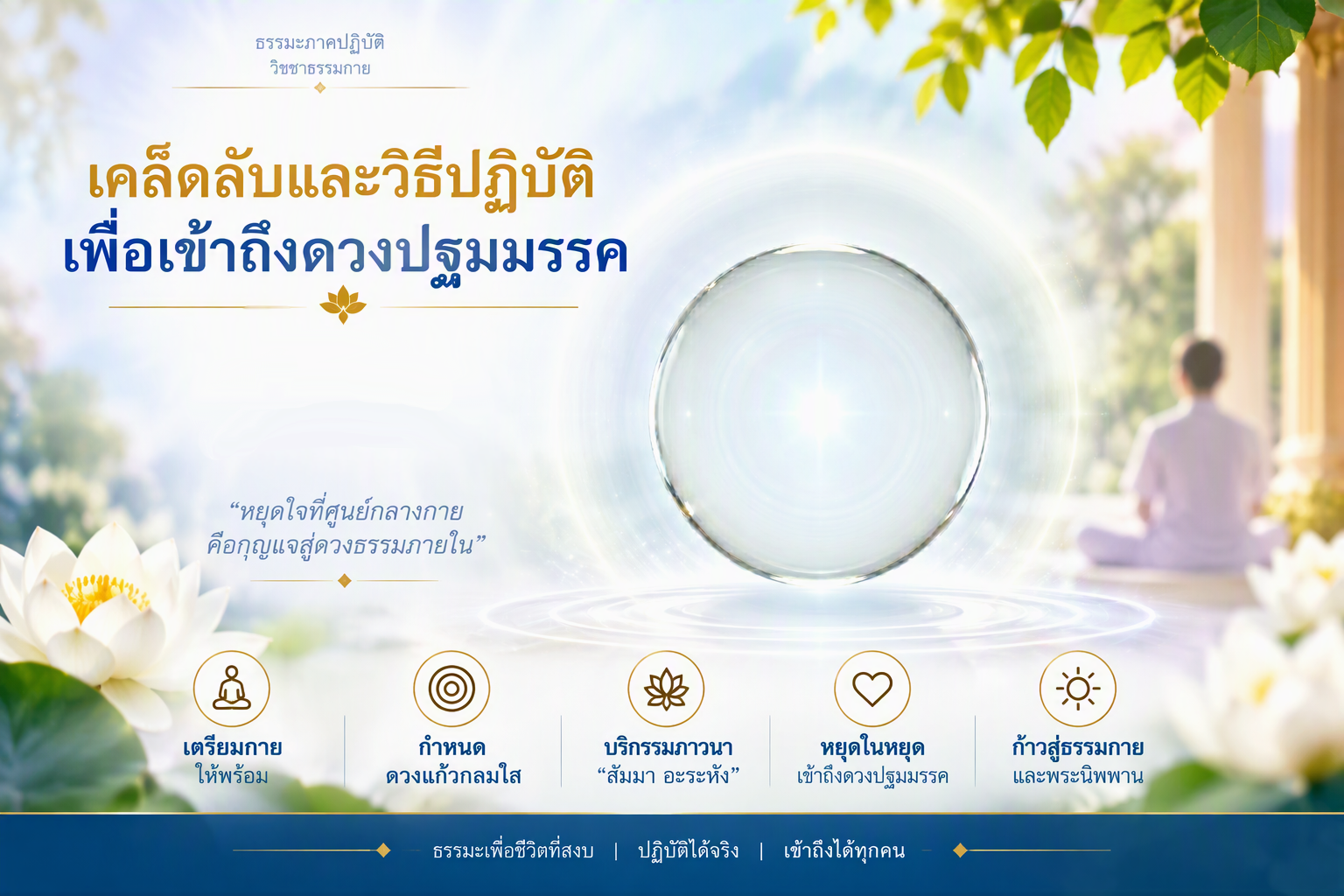 วิธีปฏิบัติธรรมเข้าถึงดวงปฐมมรรค เคล็ดลับวิชชาธรรมกาย หลวงปู่วัดปากน้ำ