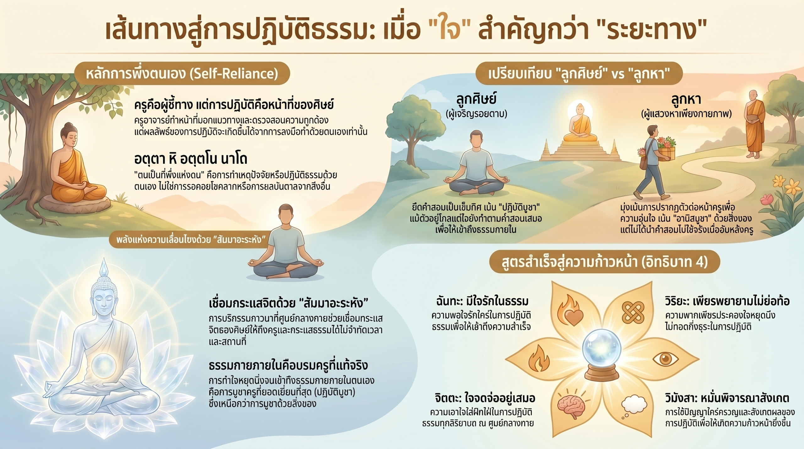 การฝึกเจริญภาวนาและปฏิบัติธรรมตามแนววิชชาธรรมกาย โดยมีพระเดชพระคุณหลวงปู่วัดปากน้ำเป็นแบบอย่าง