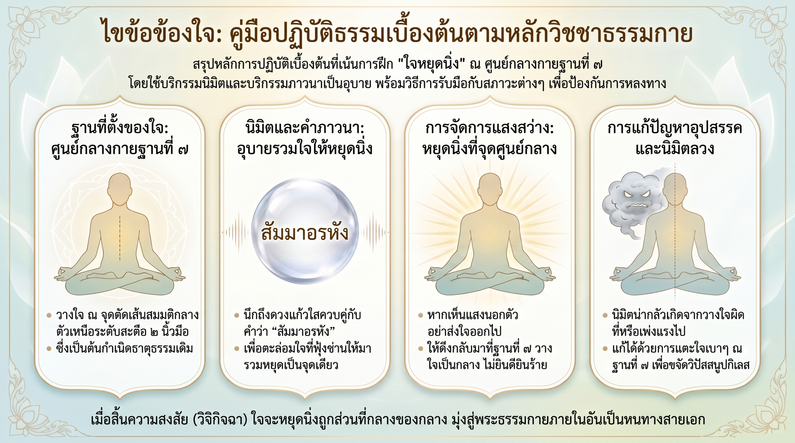 ตอบปัญหาการปฏิบัติธรรมเบื้องต้น ไขข้อข้องใจสมถวิปัสสนากัมมัฏฐาน