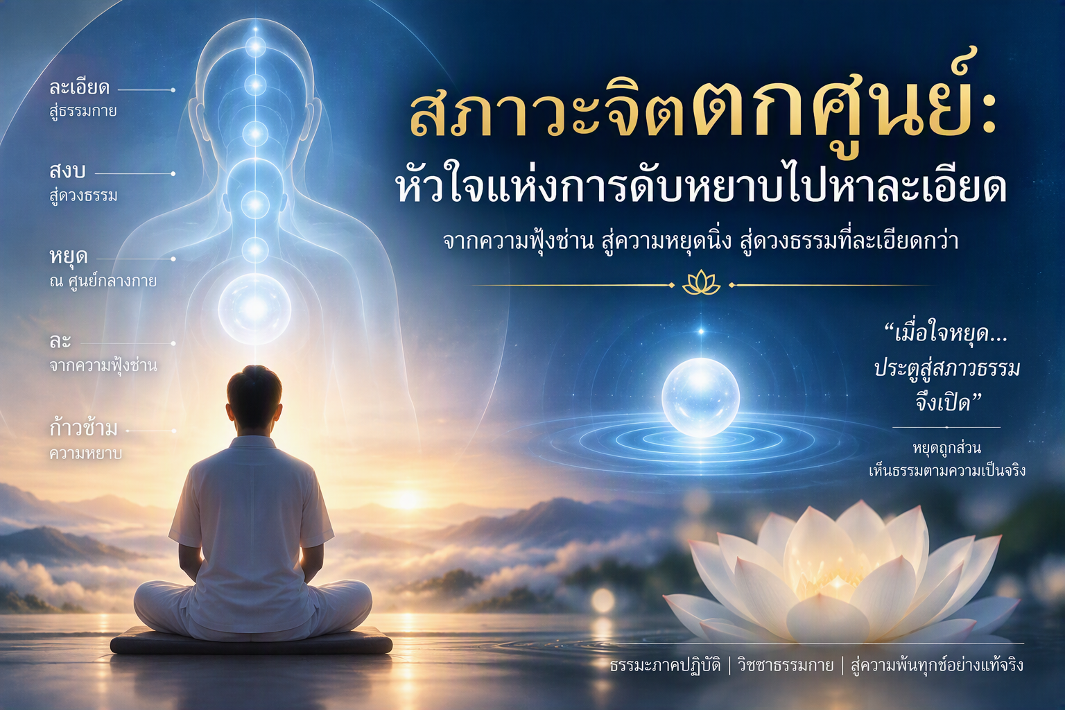 ภาพประกอบบทความ สภาวะจิตตกศูนย์: หัวใจแห่งการดับหยาบไปหาละเอียดและหนทางผ่านเข้าสู่มรรคผลนิพพาน