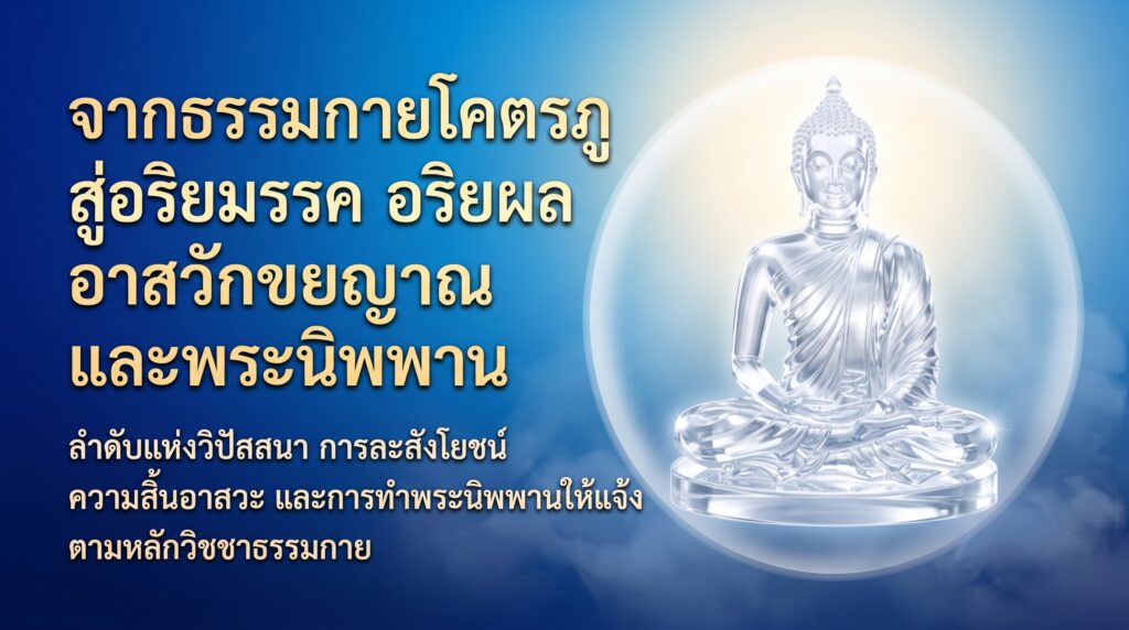 จากธรรมกายโคตรภูสู่อริยมรรค อริยผล อาสวักขยญาณ และพระนิพพาน ตามหลักวิชชาธรรมกาย